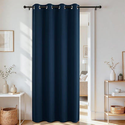 Joydeco Blackout Door Curtain for Doorway Privacy 96 Inches Long, Grommet by JOYDECO