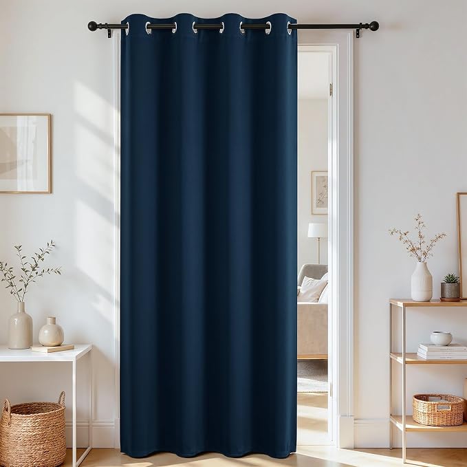 Joydeco Blackout Door Curtain for Doorway Privacy 78 Inches Long, Grommet by JOYDECO