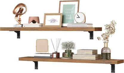 HOOBRO Floating Shelves for Wall, 31.5" Wall Mounted Shelves Set of 2, Hanging - Image 8