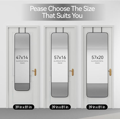 SCWF-GZ 47x14 Mirror Rectangle Full Body Length Door Hanging Wall Mounted Metal - Image 6
