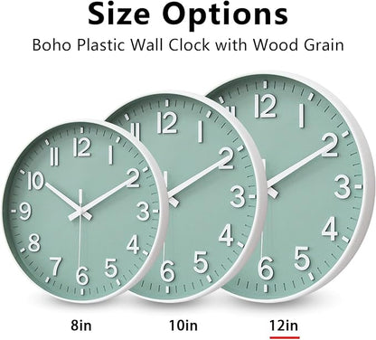 HZDHCLH Wall Clocks Battery Operated, Wall Clock Green, 12 inch Wall Clock - Image 5