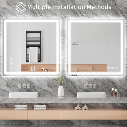 Koonmi 36"x36" LED Mirror for Bathroom, 90CRI Anti-Fog Vanity Mirror - Image 6
