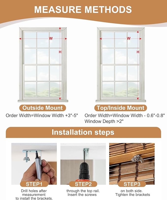 72''W X 72''H Cordless Bamboo Roman Shades - Image 4