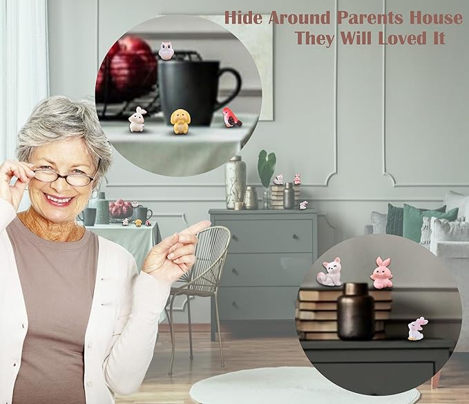 Tiny Resin Animals to Hide Mini Resin Animals 30 PCS Figurines for Miniature Garden, Fairy Garden, Succulents Plants Ornaments, Party Favors (30)