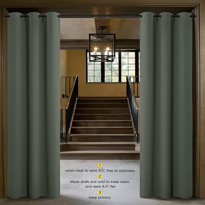 NICETOWN Doorway Curtain Privacy, Door Cover Curtain, Sound Reducing Insulated - Image 2