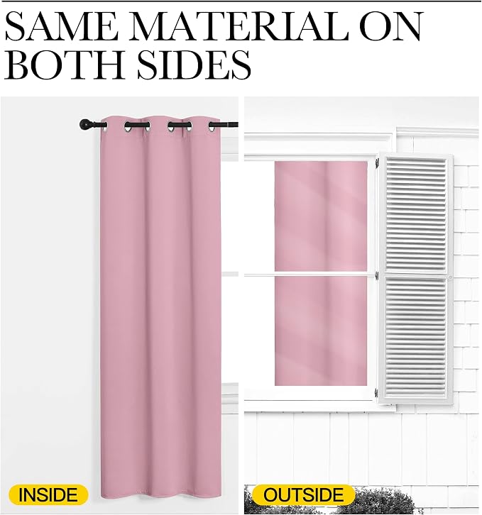 NICETOWN Crystal Pink Room Darkening Curtains - Image 6