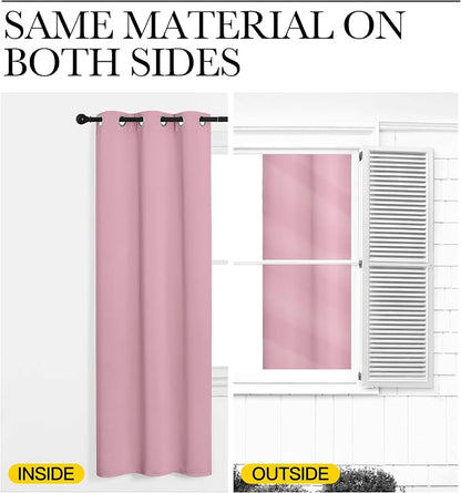 NICETOWN Crystal Pink Blackout Curtains 102" Long - Image 6