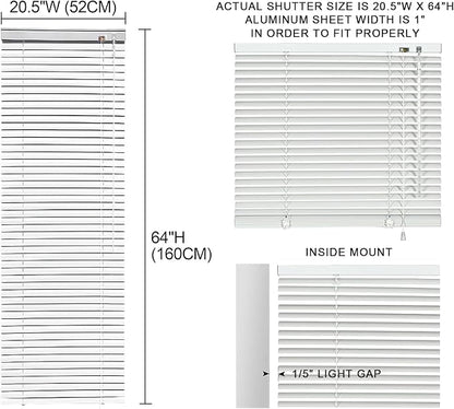 YIIBAII Mini Blinds Suitable for 21" W x 64" H Windows 1" Aluminum Horizontal - Image 6