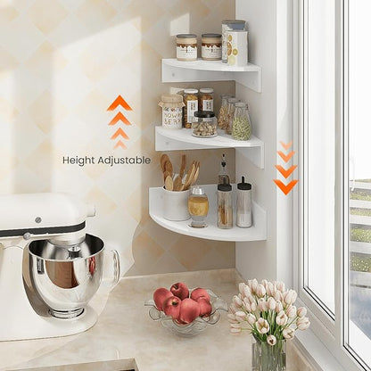 Homode Floating Corner Shelves, 12 Inch Deep Hanging Corner Display Shelf - Image 6