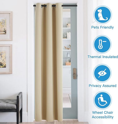 RYB HOME Blackout Curtains Thermal Insulating Privacy Temporary Door Curtains - Image 3