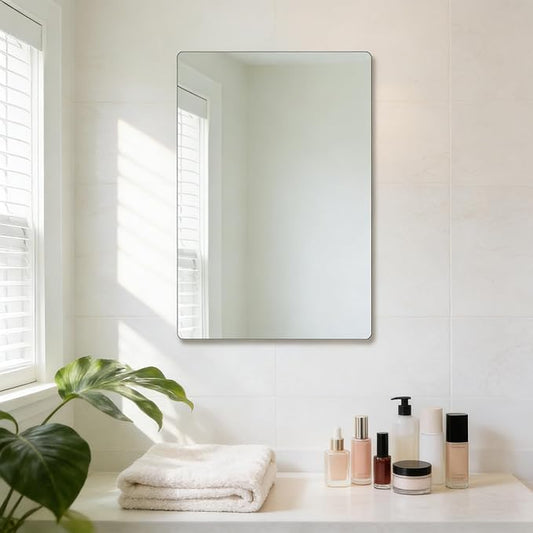 Frameless Mirror, Rectangle Bathroom Mirror - Image 2