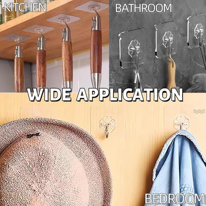 Adhesive Wall Hooks for Hanging Heavy Duty 50 lbs Large Hooks for Walls No - Image 3