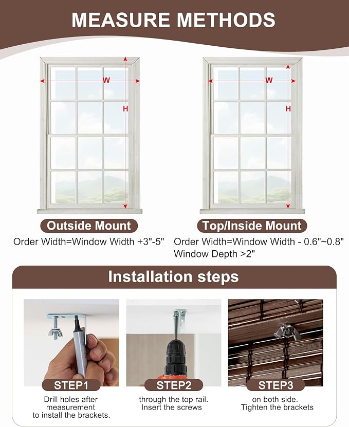24''W X 72'''H Cordless Bamboo Roman Shades - Image 4