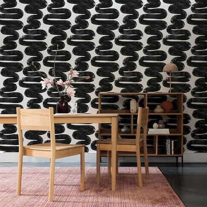 Tempaper x Bobby Berk White & Black Wiggle Room Removable Peel and Stick - Image 7