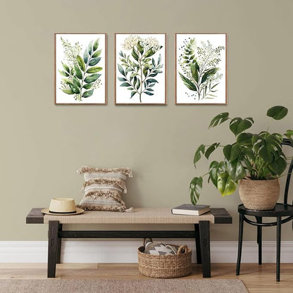 Bwodke Botanical Wall Art Plant Floral Watercolor Poster Canvas Prints Set of 3 - Image 9
