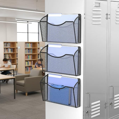 MINDEPOT Magnetic Wall File Organizer, Hanging Wall Mounted File Folder Binder - Image 5