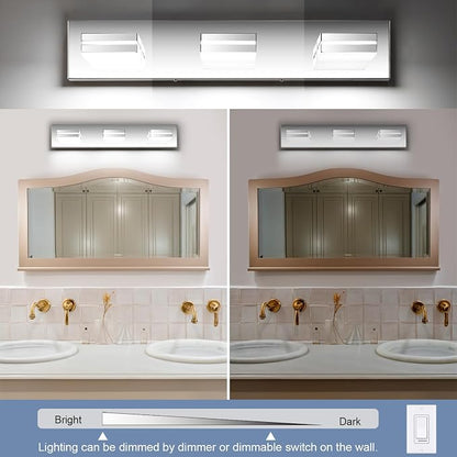 SineRise LED Modern Bathroom Vanity Light Fixtures, Chrome Modern Acrylic - Image 4
