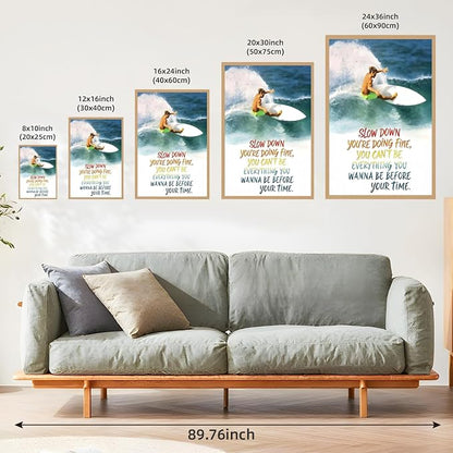 Qcrpnhy Vintage Surfing Poster 1990 Retro Surf Wall Art Inspirational Canvas - Image 3