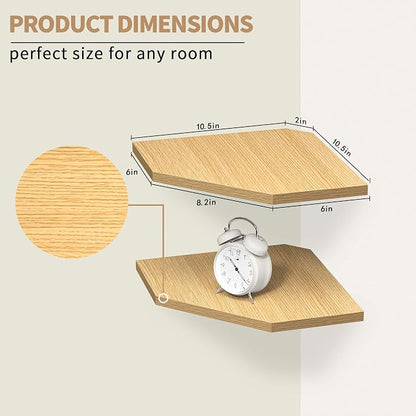 Fun Memories Corner Shelf Wall Mount, Corner Floating Shelves, Rustic Wood Wall - Image 3