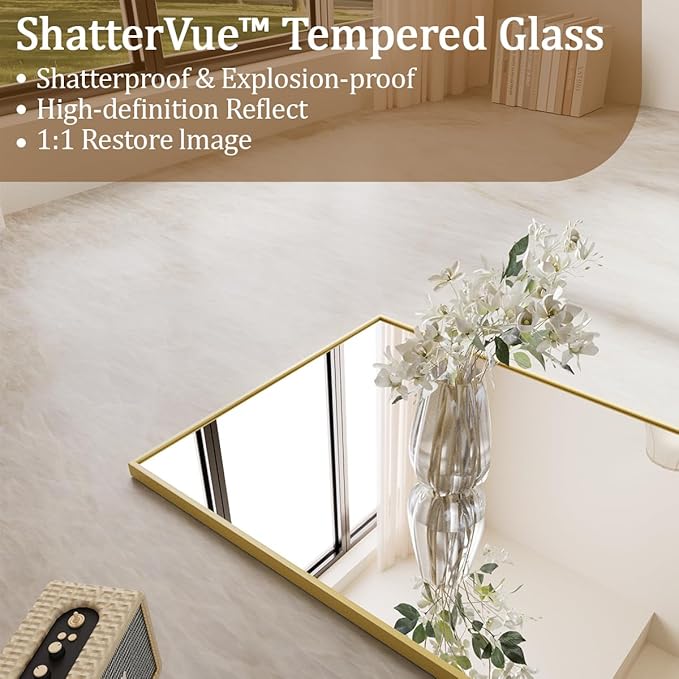 Koonmi 65"x24" Floor Mirror Full Length, Bedroom Floor Body Mirror - Image 2