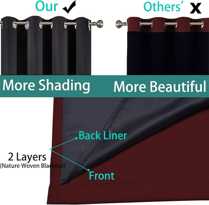 Yakamok 100% Blackout Curtains for Living Room, Noise Reducing Drapes, Thermal - Image 5