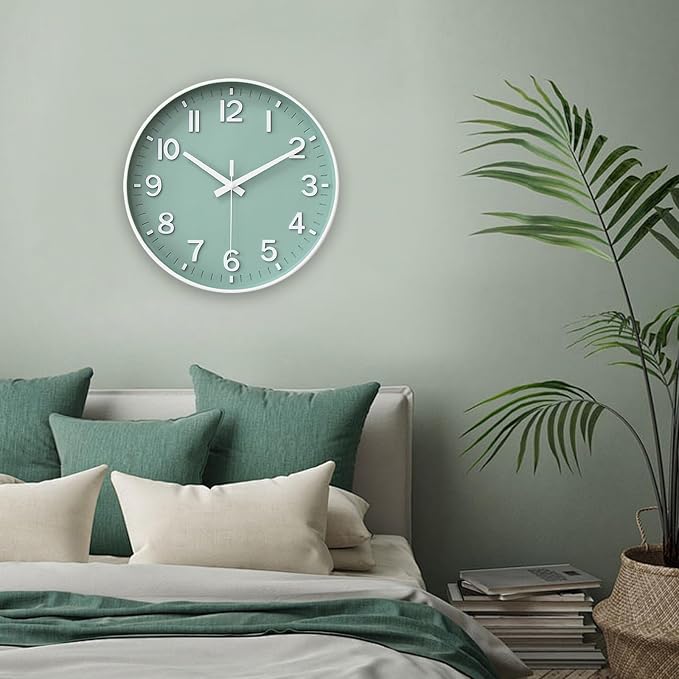 HZDHCLH Wall Clocks Battery Operated, Wall Clock Green, 8 inch Wall Clock - Image 9