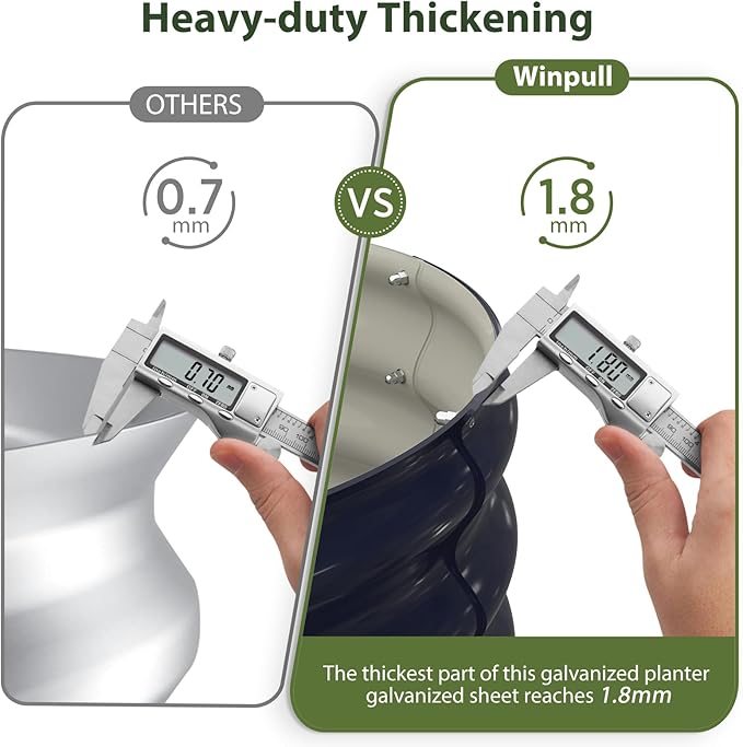 Raised Garden Bed Kit, 4x2x1 ft Galvanized Planter Box Outdoor with Safety Edging, Large Metal Raised Beds for Gardening Vegetables Flower Herb (Navy Blue)