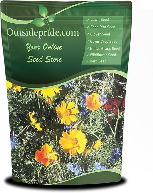 Outsidepride Low Growing Wildflower Seeds - 5 lbs Dwarf, & Short, Diverse Perennial & Annual Wild Flower Seed Mix with Long Bloom Season for Colorful Display That Thrives on All States