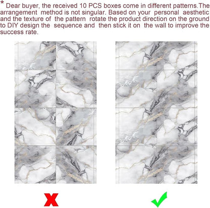 Chejiaye 22pcs Marble Peel and Stick Backsplash Surface Waterproof Wall Panels - Image 6