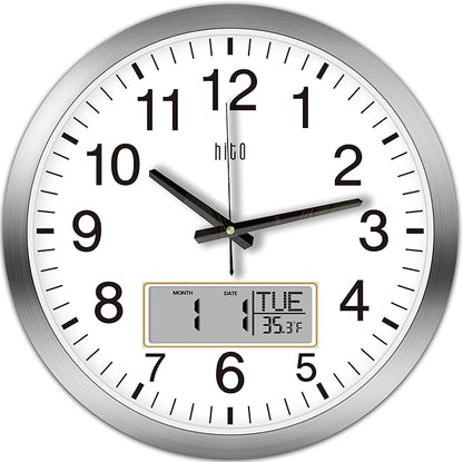 HITO 14 Inch Silent Wall Clock Battery Operated by hito