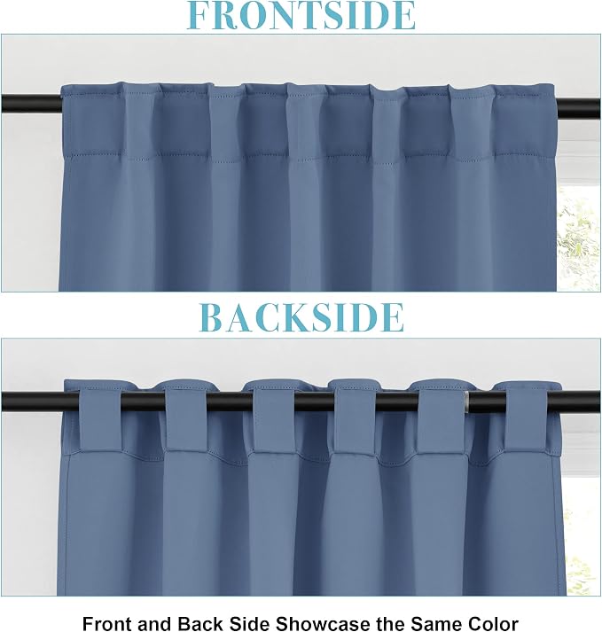 RYB HOME Blackout Curtains for Bathroom, Room Darkening Small Window Decor - Image 3