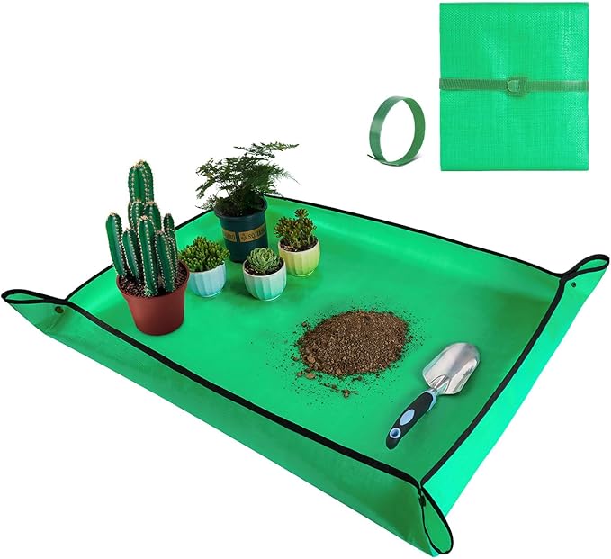 Large Repotting Mat for Plant Transplanting and Mess Control 39.5"x 31.5" Thickened Waterproof Potting Tray Succulent Potting Mat Portable Gardening Mat Plant Gifts for Women Men