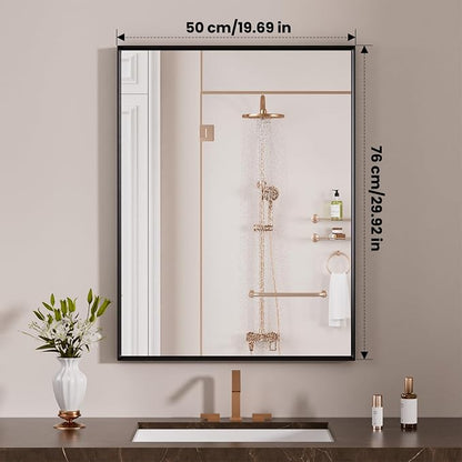 LOAAO Black Bathroom Mirror 20"X30" - Image 8