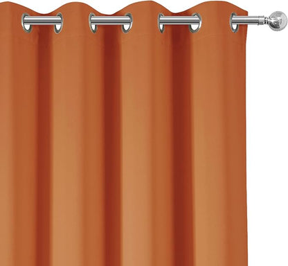 LEMOMO Blackout Curtains 66 x 95 inch/Orange Curtains Set of 2 Panels/Thermal - Image 7