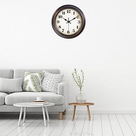 Yoiolclc Vintage Wall Clock 8 Inch Retro Silent Small Wall Clocks Battery - Image 2
