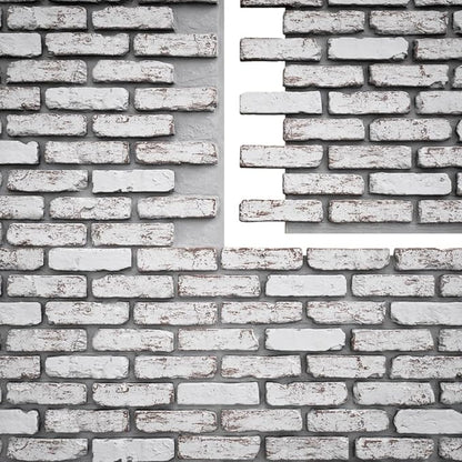EverStone Aged Brick Faux Brick Panel, 46 7/8"W x 27"H x 1 1/4"D, Rustic White - Image 9