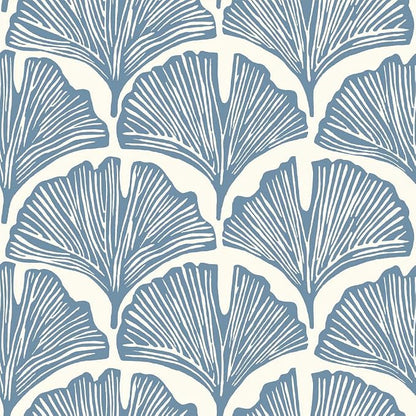 Tempaper x Novogratz Waverly Blue Feather Palm Removable Peel and Stick by TempaperCo