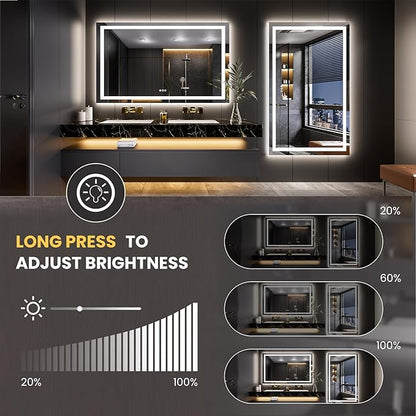 LOAAO 55"X40" LED Mirror for Bathroom, Lighted Bathroom Mirror - Image 3