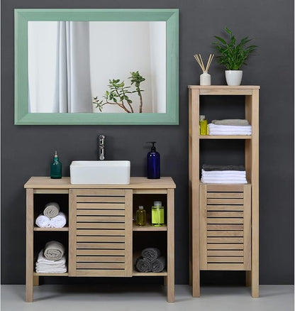 AAZZKANG Wood Framed Mirror Rectangle Modern Farmhouse Wall Mirrors Decor Large - Image 6