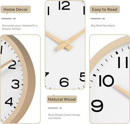 AKCISOT Wall Clock, Boho Kitchen 10 Inch Wall Clocks Battery Operated Non - Image 5