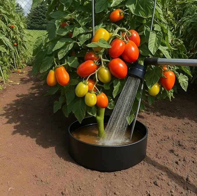 Garden Water Ring 5-Pack – Root Zone Irrigation Water Saver Rings for Garden Plants – Precision Hydration, Weed Control & Fertilizer Containment – Made in USA – Reusable Garden Watering Tool