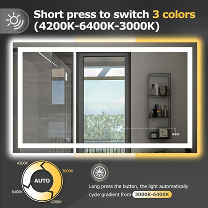 Hivone 60X36 LED Bathroom Mirror - Image 3