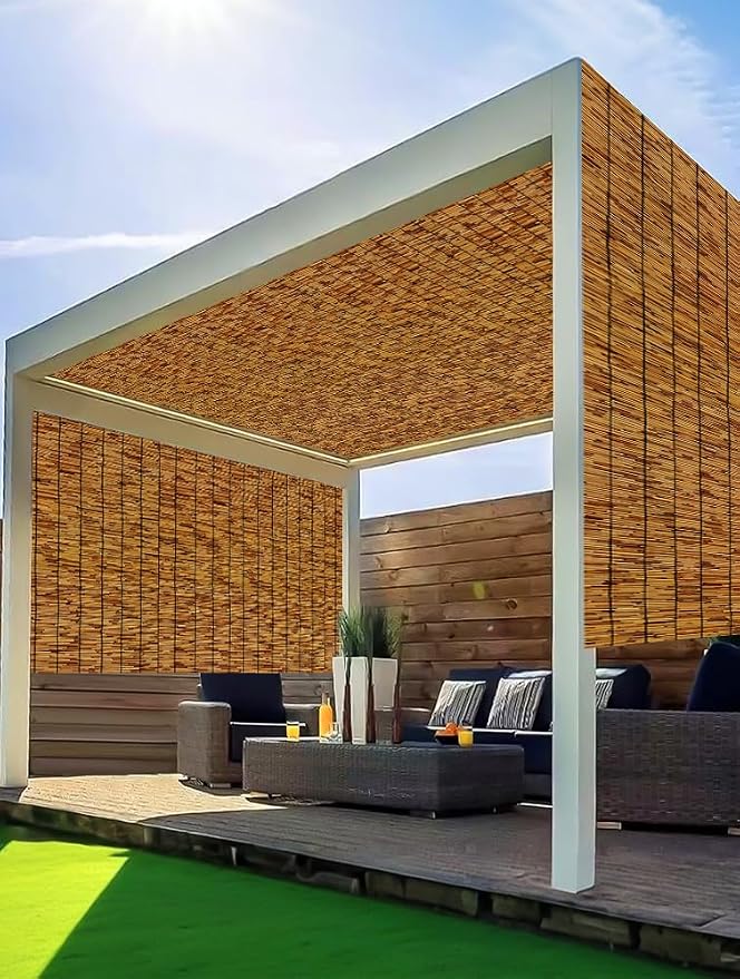 Natural Reed Fencing, Decorative Bamboo Fence Rolls Handwoven Friendly Sun Shade - Image 3