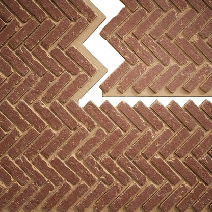 EverStone Herringbone Faux Brick Panel, 46 1/2"W x 25 1/4"H x 1"D, Cabernet - Image 9