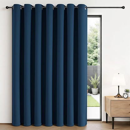 Joydeco Blackout Patio Sliding Door Curtains 90 Inches Long, Grommet Privacy by JOYDECO