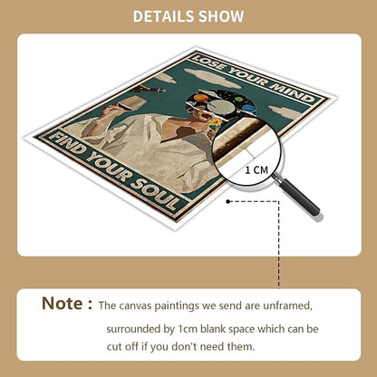 YuzhongART Vintage Lose Your Mind Find Your Soul Poster Mental Health Quote - Image 3