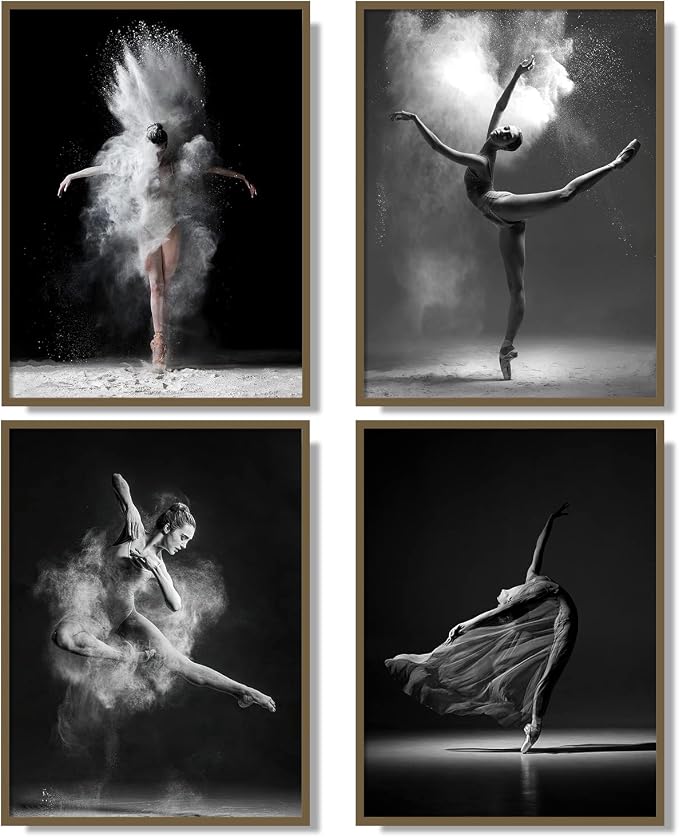 NCYEL Black and white ballet wall art dancer poster beautiful girl bedroom by NCYEL