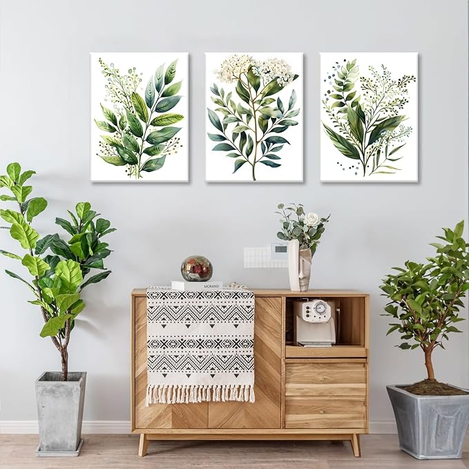 Bwodke Botanical Wall Art Plant Floral Watercolor Poster Canvas Prints Set of 3 - Image 2
