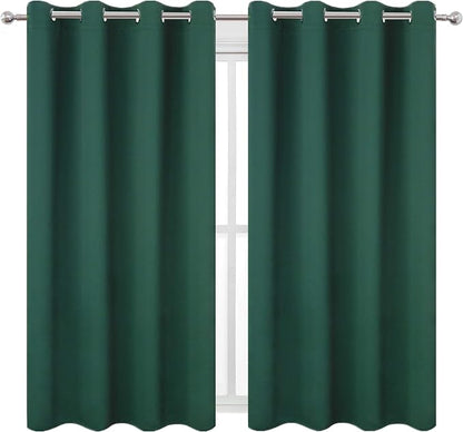 LEMOMO Blackout Curtains 52 x 45 inch/Green Curtains Set of 2 Panels/Thermal - Image 2