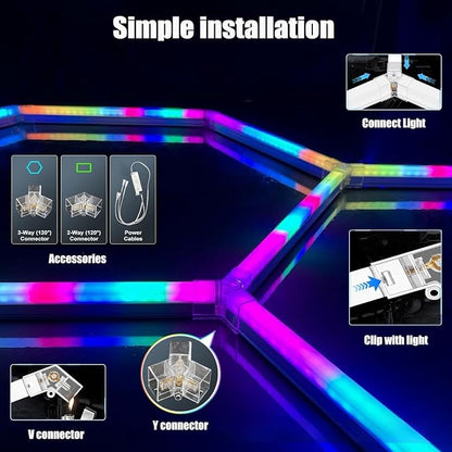 25Pack RGB 5 Hexagon LED Garage/Wall Lights, RGB 358 Kinds of Changes Dimmable - Image 8